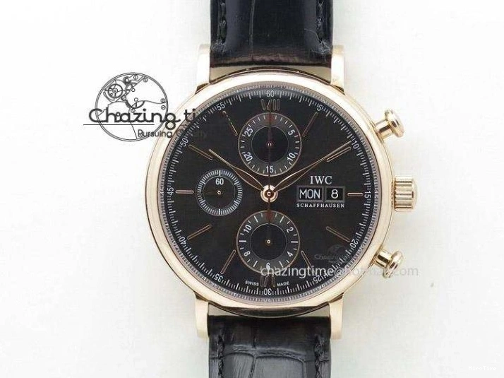 MIROTIME 0312 Bright Pilot Chrono SS AZF 1:1 Best Edition Green Dial on Brown Leather Strap A 7059